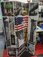 Full view of four-panel NYC divider standing open