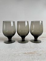 Front view of three smoke goblets