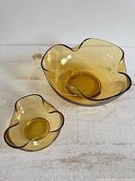 Top view of both amber glass chip and dip bowls