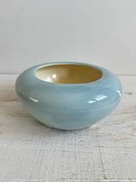 Side angle showing baby blue exterior and gloss finish