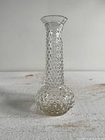 Full upright view showing overall vase shape and hobnail pattern