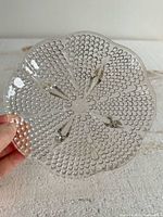 Top view showing beaded Hobnail pattern and scalloped rim