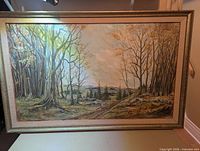 full view of framed oil painting