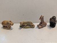Front view of four Wade animal figurines