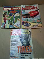 Cover view of all three vintage magazines