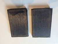 Front covers of both black cloth hardcover books