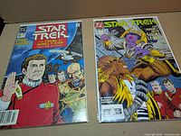 Both Star Trek comics bagged side by side showing full covers