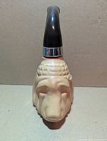 front view of bloodhound dog head pipe with stem attached