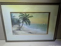 Full view of framed pastel artwork