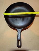 Top view showing 10.5-inch interior measured with tape