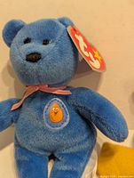 Blue McNuggets bear close-up showing swing tag and chest patch