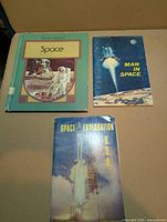 Front covers of three space books