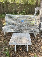 Bench, coffee table, and chair frame overview