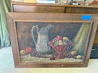 Front view of framed cork artwork