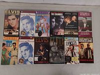 Front view of all 12 VHS tapes