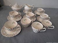 Full view of 15-piece Ascension tea set