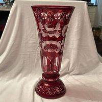 Full view showing entire ruby cut-to-clear vase