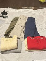 All seven garments laid out