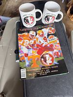 Program and two mugs overview