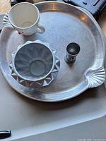 Overview of tray, bowl, mug, jigger