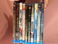 Spines of all ten Blu-ray cases showing titles and condition
