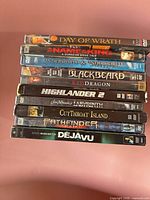 Stack of ten Region 1 DVD cases showing all titles
