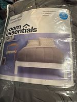 Front of packaging showing brand, size and product image