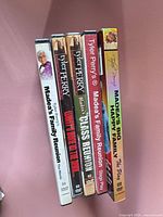 Spines of all five Tyler Perry Madea DVDs in lot