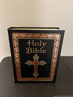 Front cover of leather-bound Holy Bible