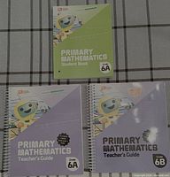 All three Primary Mathematics books arranged on tabletop