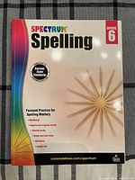 Front cover showing Spectrum Spelling Grade 6 workbook
