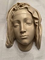 Front view of resin Virgin Mary Pieta wall plaque