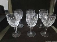 all six Waterford crystal stem glasses upright