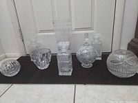 Full grouping of seven lead crystal pieces