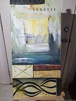 Full view of the painting on easel