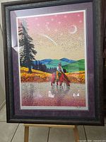 Full view of framed David Parker lithograph