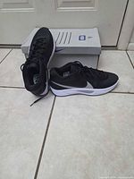 Overall view of both shoes and box