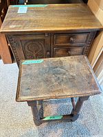 Stool and cabinet front view