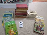 Full lot of stacked children’s books