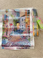 Mediterranean street scene canvas with drill packets and tools