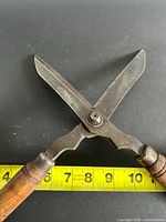 Blades open showing joint and patina