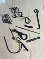 All hardware and puzzle pieces laid out