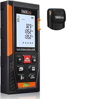 Front view of TACKLIFE HD-60 laser distance meter with pouch