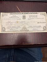 Front view of full certificate showing denomination and issuer