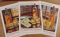 Three Johnnie Walker magazine ads laid out together