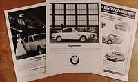Three BMW magazine ads laid out together