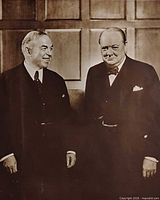 Close-up of the black and white photograph featuring Churchill and Mackenzie King