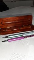 All three pens displayed with the wooden presentation box