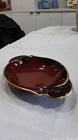 Full view of Carlton Ware Rouge Royale serving dish on table