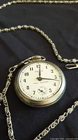 Front view of Pilot pocket watch on chain